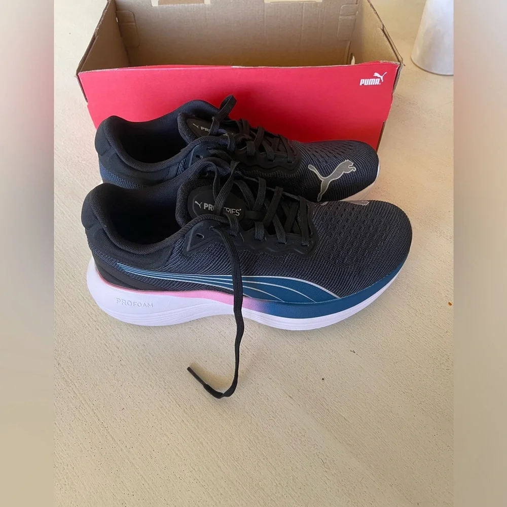 New PUMA shoes size 9 women’s Scend Pro black-grey-ocean-tropic sneakers‎